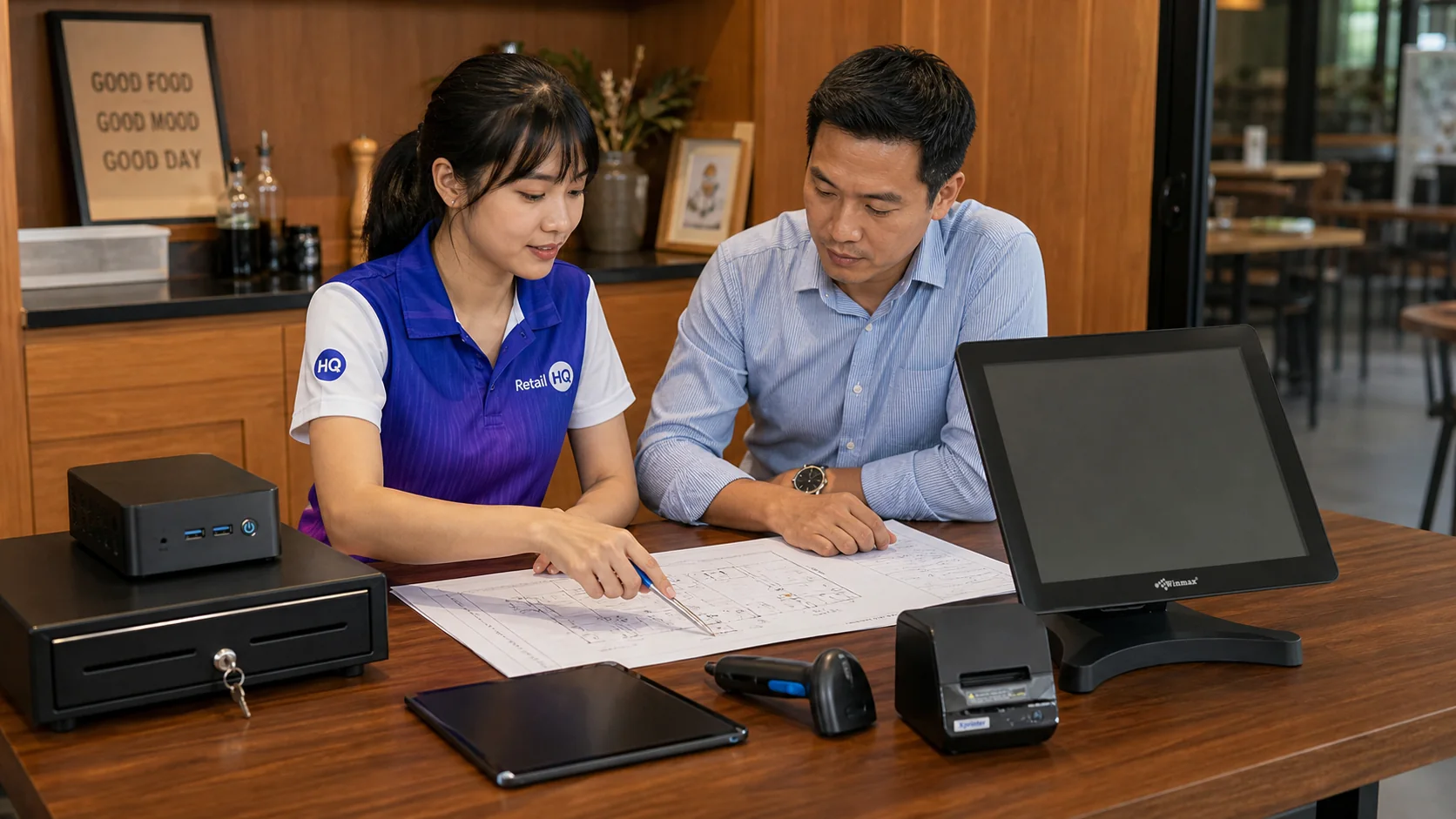 Retail HQ team reviewing customer operations and POS performance