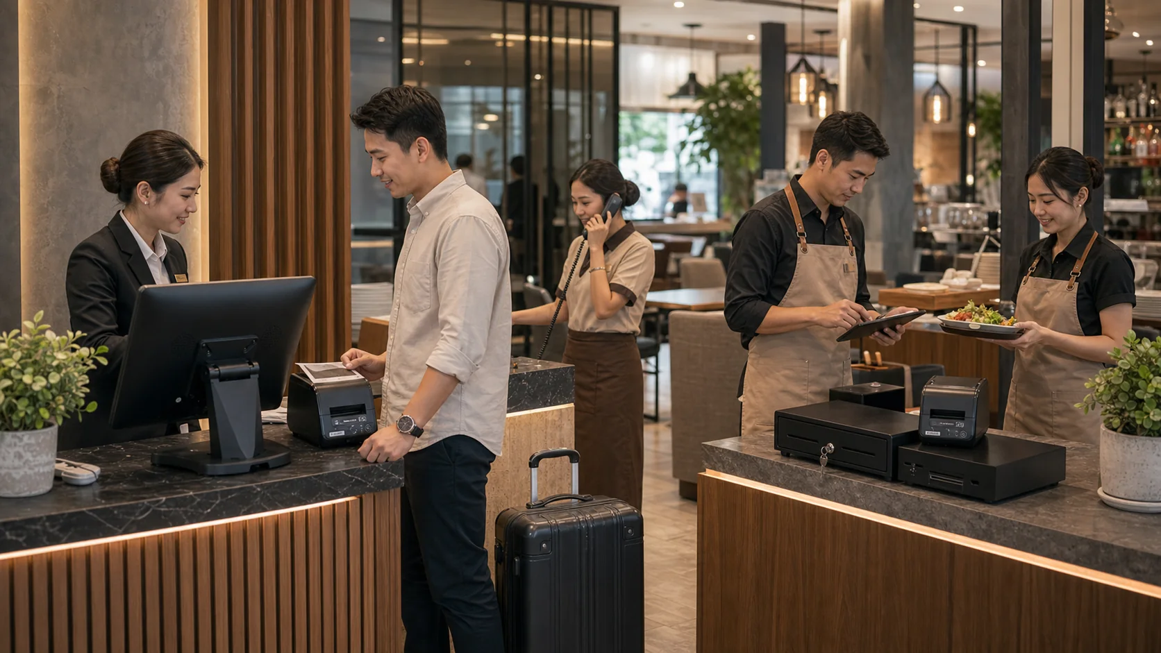 Hotel POS operations across multiple outlets