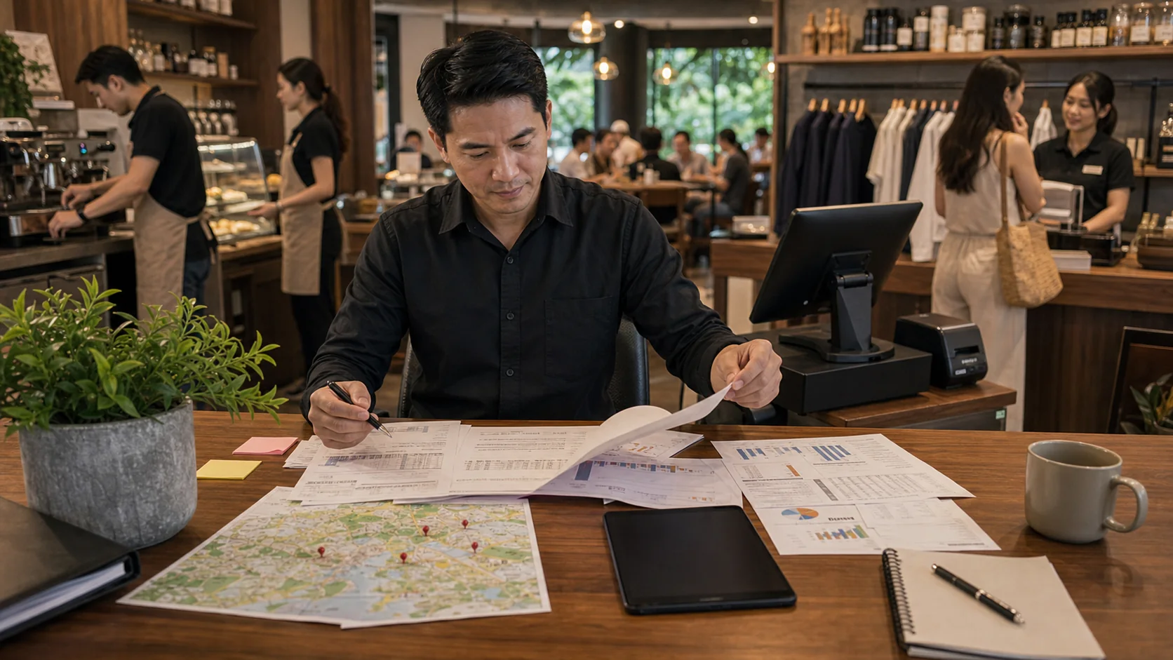 Connected Retail HQ operations dashboard across business departments