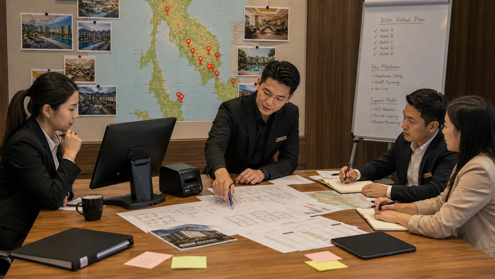 Scalable hotel management dashboard and POS workflow