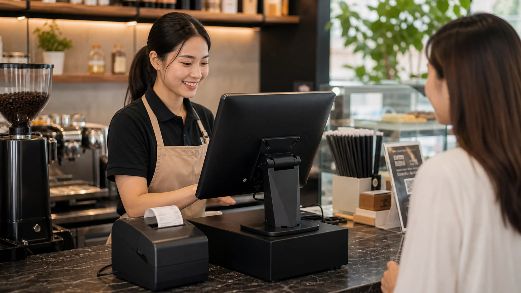 Retail HQ POS system screen and cashier workflow