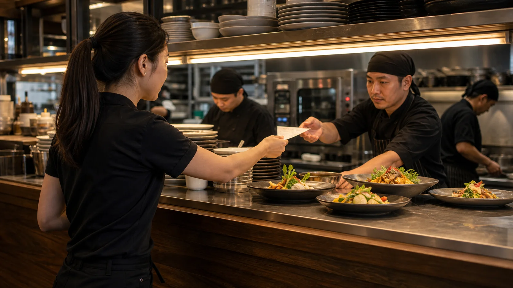 Restaurant service and kitchen workflow connected to POS