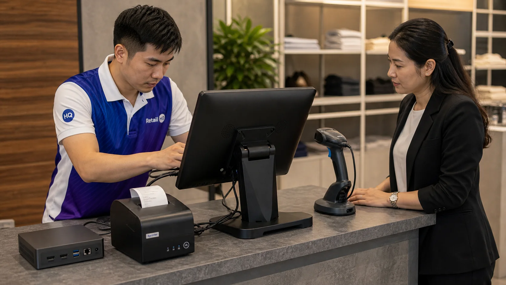 Retail POS hardware installation and training